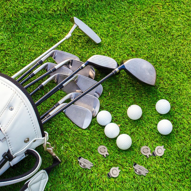 TXIN 6 Pieces Golf Cap Clip Ball Marker Holders, Silver Magnetic Golf Hat Clip Magnetic Golf Ball Marker Holder for Pants Hats Bags - Image 4